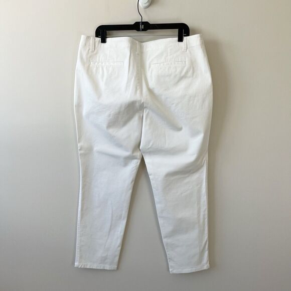 Lauren Ralph Lauren Women’s White Chino Pants Cotton Blend Tapered Leg Size 16 - Picture 4 of 10